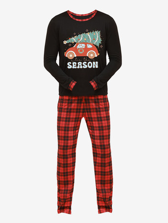 家族で揃うクリスマスパジャマ チェック柄 子供用 クリスマス柄パンツ トップス