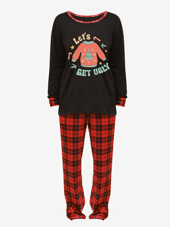 家族で揃うクリスマスパジャマ チェック柄 子供用 クリスマス柄パンツ トップス