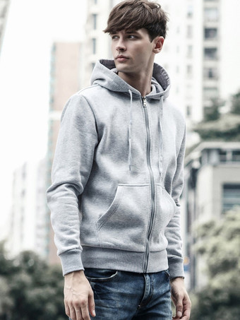 グレイメンズ フード付きカーディガン 長袖 スウェットシャツ ジャケット プラスサイズ カジュアル トレンディ 厚手 ベルベット コート