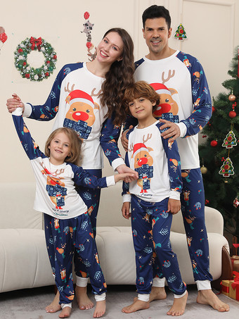 ダークネイビー家族で着れるクリスマスパジャマ 赤ちゃん用 大人用 お揃い クリスマスパジャマ 家族用