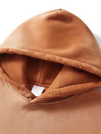 メンズ フリース ウォッシュド スウェットシャツ 男性用 ダメージ加工 フード付き スウェットシャツ