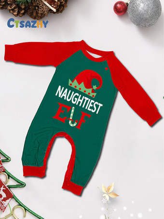 Passender Weihnachtspyjama Familienmütze Streifen Rot Grün Familienpyjama