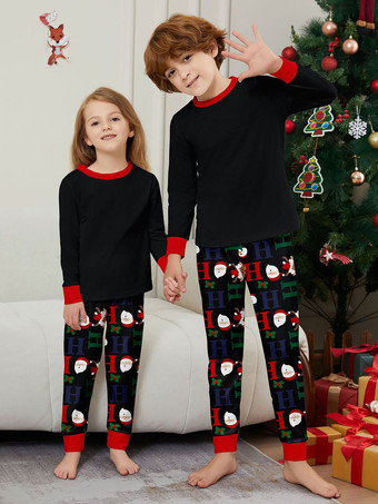 クリスマスお揃いファミリーパジャマ 大人用 ベビー用 ポリエステル クリスマス柄パンツ トップ
