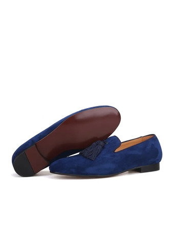 メンズ タッセルローファー ペニーシューズ スエード スリッポン アートワーク ラウンドトゥ プロム ラグジュアリー ウェディングシューズ