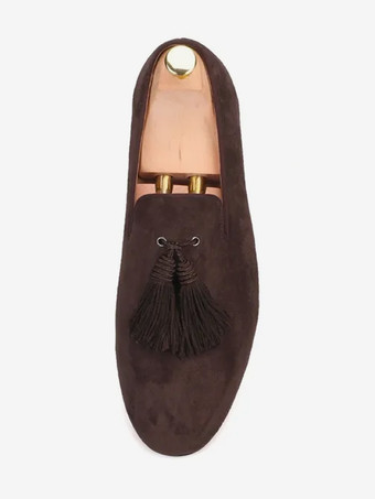 メンズ タッセルローファー ペニーシューズ スエード スリッポン アートワーク ラウンドトゥ プロム ラグジュアリー ウェディングシューズ