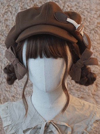 ブラウン スイートロリータ帽子アクセサリーポリエステルコーヒーブラウンロリータアクセサリー