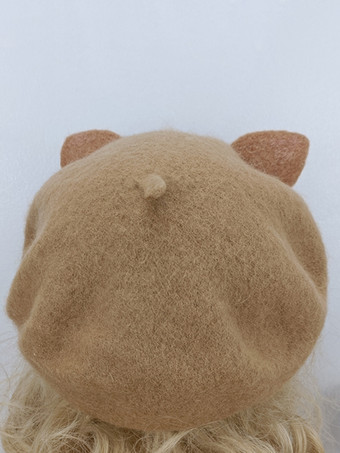 ロココ風ロリータ帽子 ライトブラウン フリル アクセサリー ポリエステル ロリータ アクセサリー