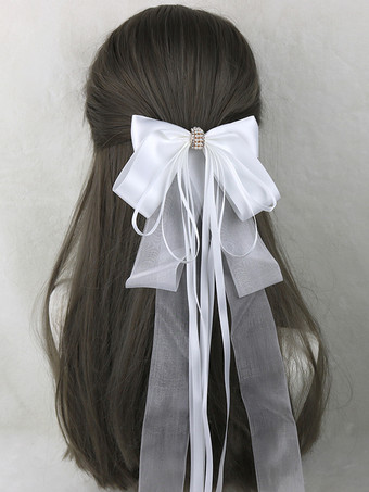 ホワイト スイートロリータアクセサリー ピンクのリボン 帽子 その他