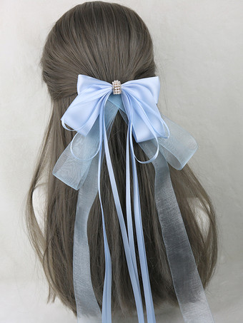 ライトスカイブルースイートロリータアクセサリー ピンクのリボン 帽子 その他