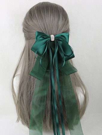 ダークグリーンスイートロリータアクセサリー ピンクのリボン 帽子 その他