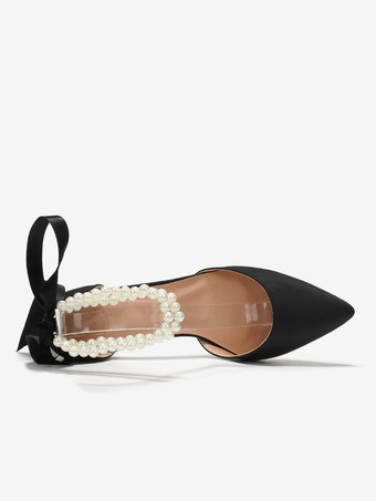 ウェディングシューズ ブライダルパンプス サテン ポインテッドトゥ