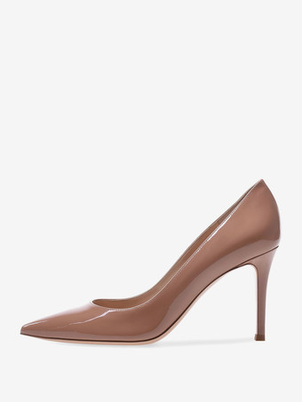 ディープアプリコットレディース ハイヒール スティレットヒール パテント PU アッパー パンプス