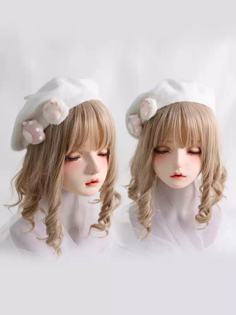 スイートロリータ帽子ホワイトアクセサリーポリエステルロリータアクセサリー