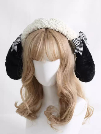 スイートロリータハットエクリュホワイトリボンアクセサリーポリエステルロリータアクセサリー