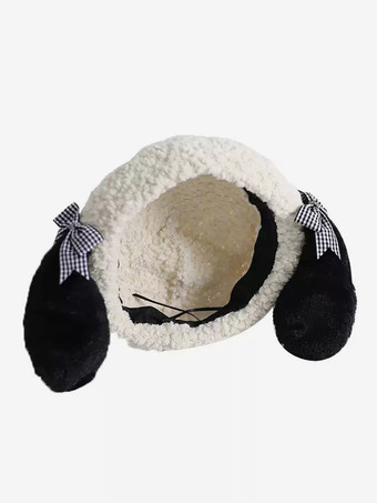 スイートロリータハットエクリュホワイトリボンアクセサリーポリエステルロリータアクセサリー