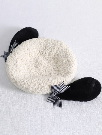 スイートロリータハットエクリュホワイトリボンアクセサリーポリエステルロリータアクセサリー