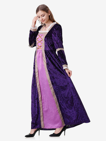 パープルレトロコスチュームフリルドレスマリーアントワネットセット