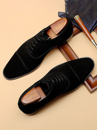 ブラック 男性用ドレスシューズ ファッション ラウンドトゥ 牛革 オックスフォード ブラウン プロム ウェディングシューズ