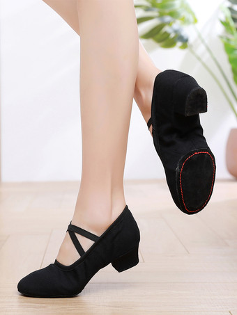 ブラック ラテンダンスシューズ ピンク ラウンドトゥ 社交ダンスシューズ