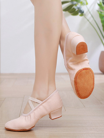 ラテンダンスシューズ ピンク ラウンドトゥ 社交ダンスシューズ