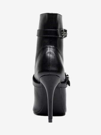 Chaussures de danse latine noires à bout ouvert et boucle