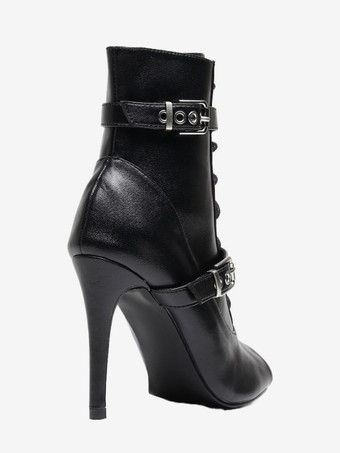 Chaussures de danse latine noires à bout ouvert et boucle