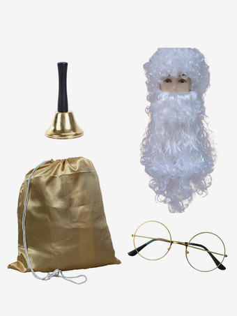 ホワイト クリスマスアクセサリー 白ひげメガネ サンタクロース ホリデーコスチューム