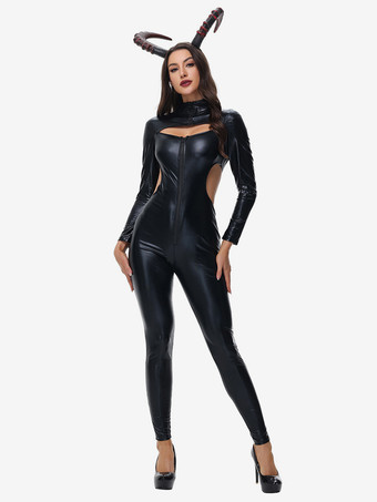 ハロウィン 悪魔のコスチューム 黒人女性用 セクシー ジャンプスーツ セット ホリデーコスチューム