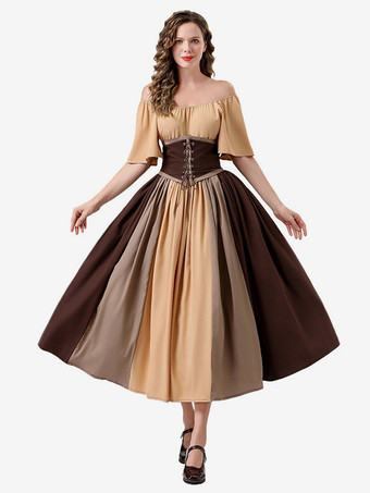 カーキ グリーンのレトロコスチューム マリーアントワネットコスチューム ヴィンテージ衣料