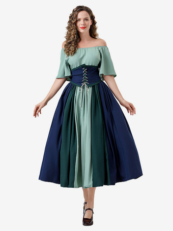 グリーン グリーンのレトロコスチューム マリーアントワネットコスチューム ヴィンテージ衣料