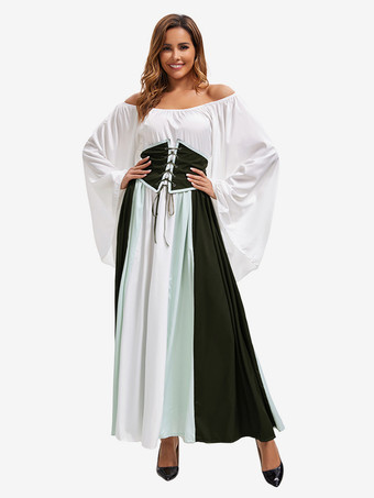 ホワイト レトロコスチューム マリーアントワネットコスチュームセット 仮面舞踏会ドレス