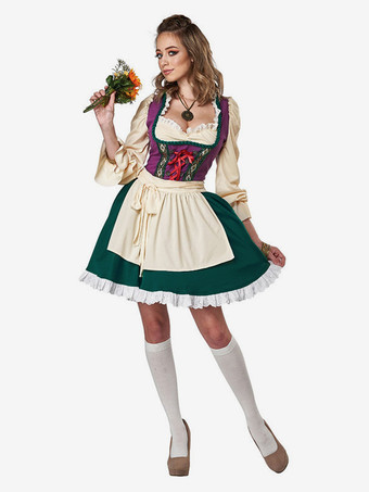 パープル バイエルンビールガールレトロホリデーコスチューム