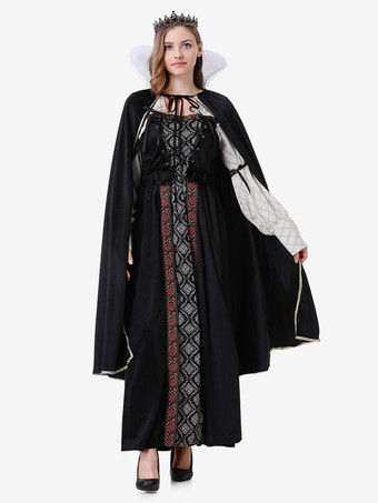 ハロウィン ブラック レトロ マント ドレス セット ホリデー コスチューム