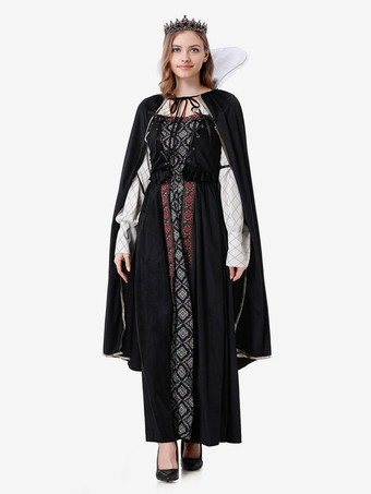 ハロウィン ブラック レトロ マント ドレス セット ホリデー コスチューム