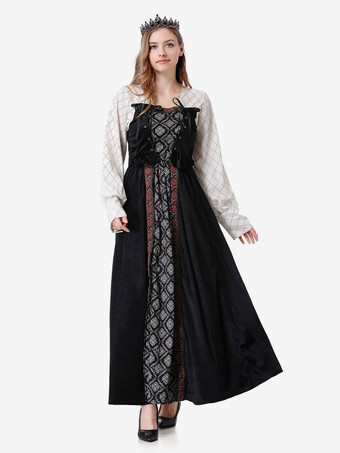 ハロウィン ブラック レトロ マント ドレス セット ホリデー コスチューム