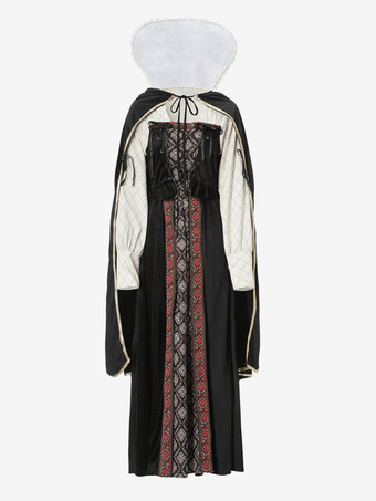 ハロウィン ブラック レトロ マント ドレス セット ホリデー コスチューム