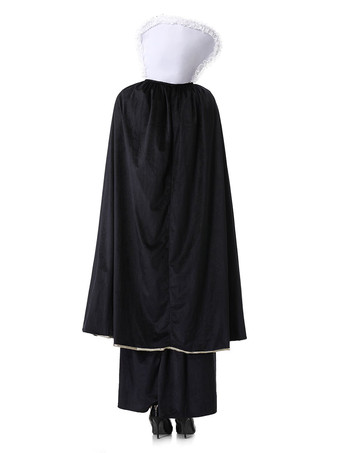 ハロウィン ブラック レトロ マント ドレス セット ホリデー コスチューム