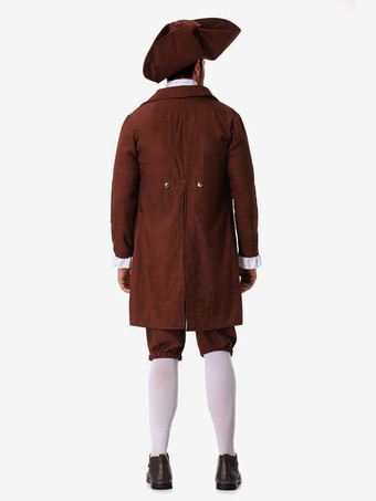 コスチューム コーヒーブラウン メンズ レトロ ウエストコート パンツ セット ホリデーコスチューム