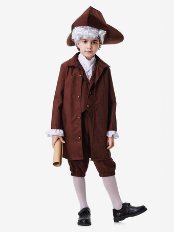 コスチューム コーヒーブラウン メンズ レトロ ウエストコート パンツ セット ホリデーコスチューム