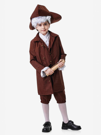 コスチューム コーヒーブラウン メンズ レトロ ウエストコート パンツ セット ホリデーコスチューム