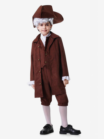 コスチューム コーヒーブラウン メンズ レトロ ウエストコート パンツ セット ホリデーコスチューム