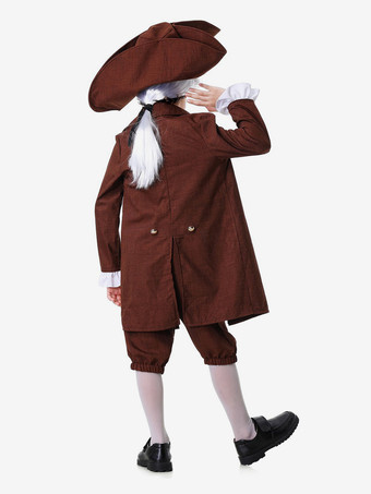 コスチューム コーヒーブラウン メンズ レトロ ウエストコート パンツ セット ホリデーコスチューム