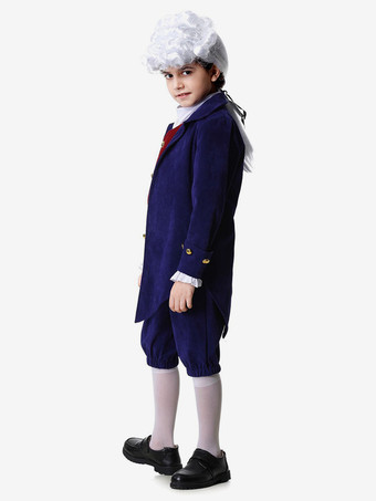 ディープブルー キッズ レトロパンツ 帽子セット ホリデーコスチューム