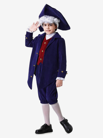 ディープブルー キッズ レトロパンツ 帽子セット ホリデーコスチューム