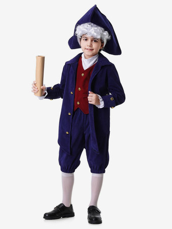 ディープブルー キッズ レトロパンツ 帽子セット ホリデーコスチューム