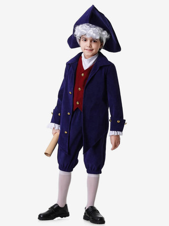 ディープブルー キッズ レトロパンツ 帽子セット ホリデーコスチューム