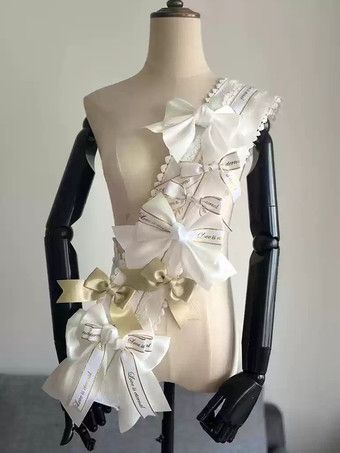 ゴールド アカデミックロリータアクセサリーライトスカイブルーリボンアクセサリーその他