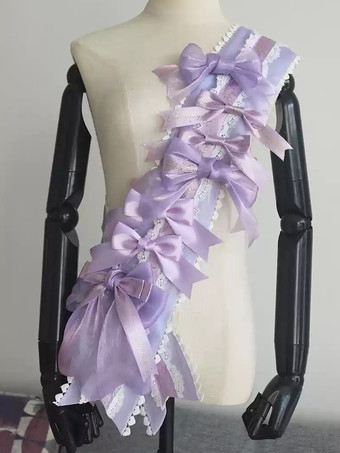 パープル アカデミックロリータアクセサリーライトスカイブルーリボンアクセサリーその他