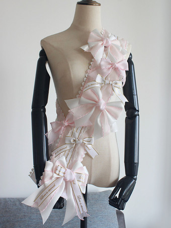 ピンクアカデミックロリータアクセサリーライトスカイブルーリボンアクセサリーその他