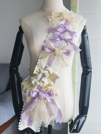 アイボリー アカデミックロリータアクセサリーライトスカイブルーリボンアクセサリーその他